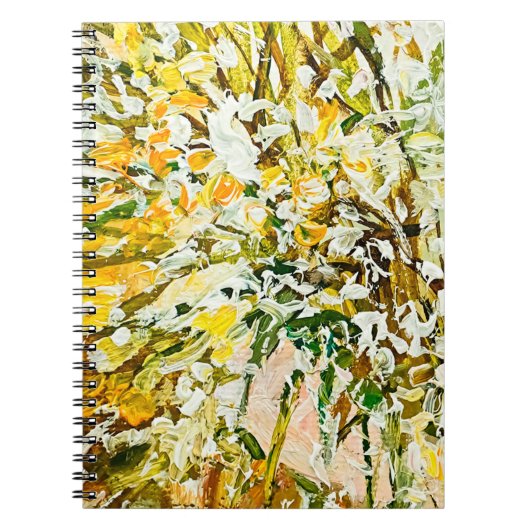 Uitdrukkende in reliëf gemaakte verf op canvas, ge notitieboek (Voorkant)