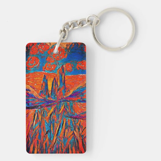 Uitdrukkende Rozen in de lucht en het monogram Sleutelhanger (achterkant)