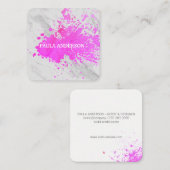 Uitdrukkende tekst vierkante visitekaartje (Voorkant / Achterkant)