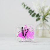 Uitdrukkende verfvlechtjes vierkante visitekaartje (Staand voorkant)