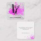 Uitdrukkende verfvlechtjes vierkante visitekaartje (Voorkant / Achterkant)