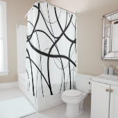 Uitdrukking in zwart-wit douchegordijn (In situ)