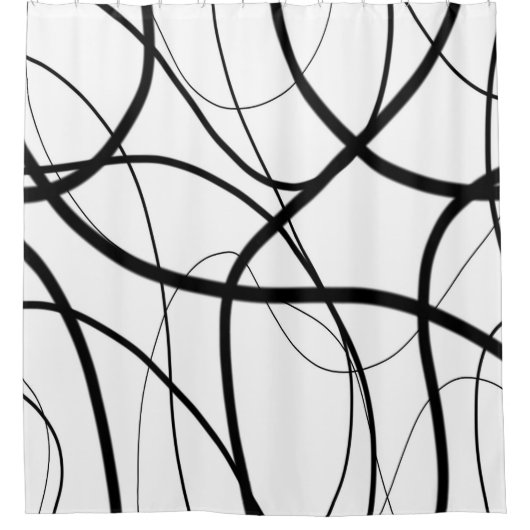 Uitdrukking in zwart-wit douchegordijn (Voorkant)