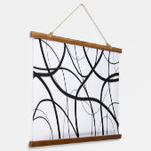 Uitdrukking in zwart-wit hangend wandkleed (Gebogen)