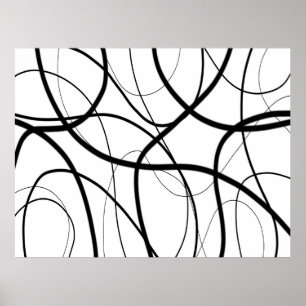 Uitdrukking in zwart-wit poster