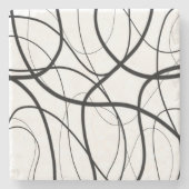 Uitdrukking in zwart-wit stenen onderzetter (Voorkant)