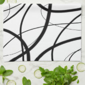 Uitdrukking in zwart-wit theedoek (Gevouwen)