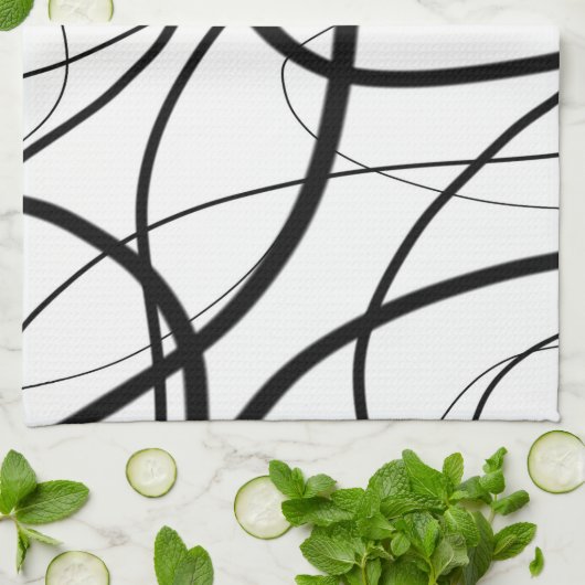 Uitdrukking in zwart-wit theedoek (Gevouwen)