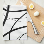 Uitdrukking in zwart-wit theedoek (Quarter Fold)