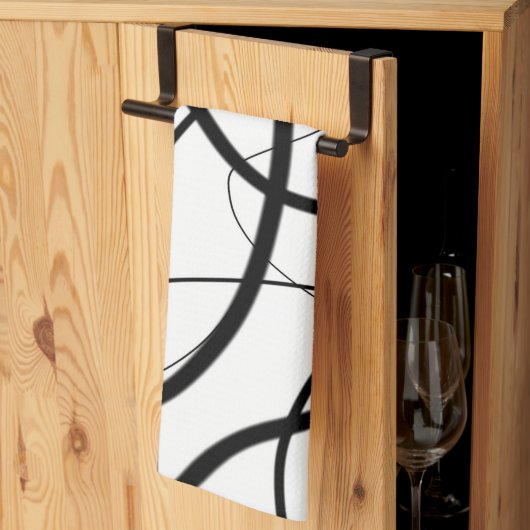 Uitdrukking in zwart-wit theedoek (Derde Gevouwen)