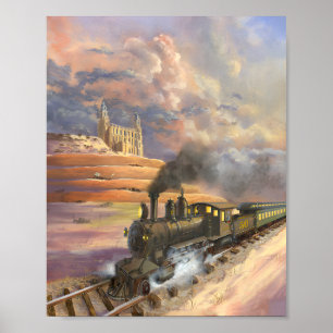 Uitdrukking naar nostalgie: Retro Railroad Poster