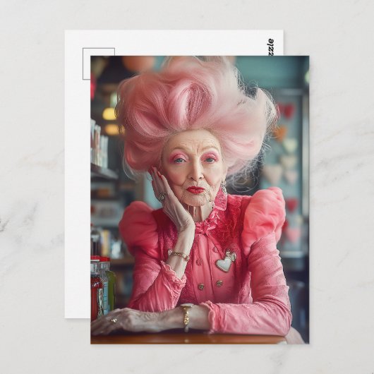 Uitdrukking van Liefde Kus van Tijdloze Genade in  Briefkaart (Voorkant / Achterkant)