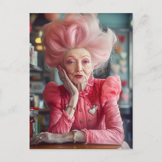 Uitdrukking van Liefde Kus van Tijdloze Genade in  Briefkaart (Voorkant)