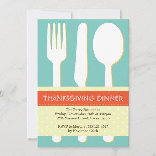 Uitdrukkingsplaats oranje blauwe Thanksgiving inst Kaart (Voorkant)