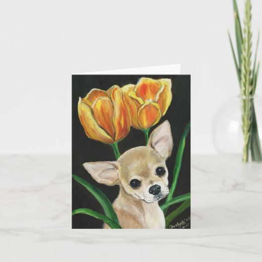 "Uiteinde Toeing door de Tulpen" Chihuahua Kaart (Voorkant)