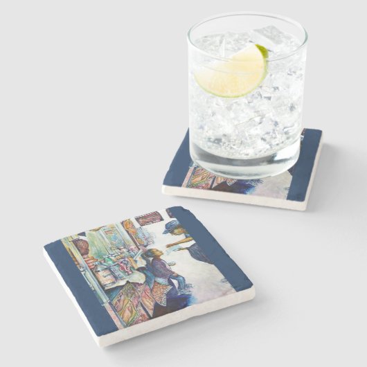 Uiteindelijk geeft het hoop stenen onderzetter (Zijkant)