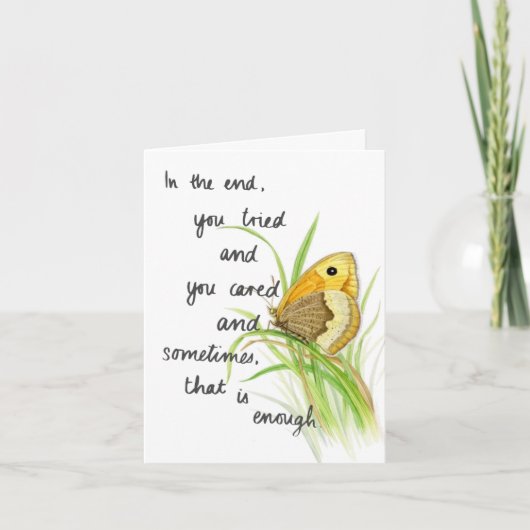 Uiteindelijk is het Yellow Butterfly Wenskaart Kaart (Voorkant)