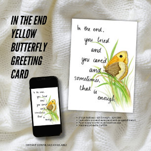 Uiteindelijk is het Yellow Butterfly Wenskaart Kaart