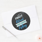 Uiteindelijk met pensioen gaat nu Gevist Schattige Ronde Sticker (Envelop)