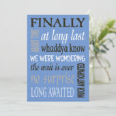 Uiteindelijk trouwde je achtergrond huwelijksuitno kaart (Staand voorkant)