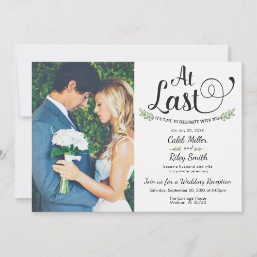 Uiteindelijk Uitnodiging Voor Huwelijksreceptie (Voorkant)