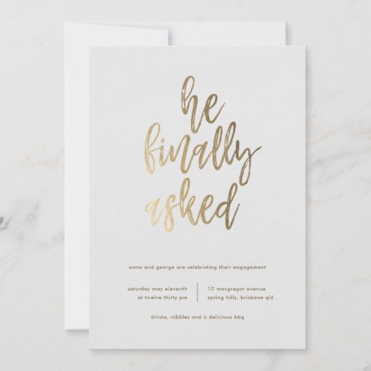 Uiteindelijk vroeg hij een verlovingsfeest aan kaart (Voorkant)