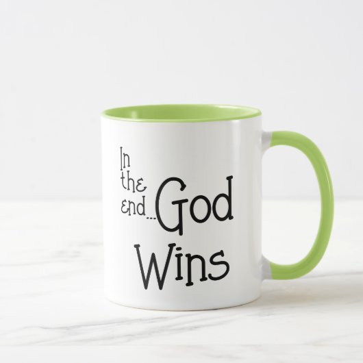 Uiteindelijk wint God de Mok van de kutkikker (Rechts)