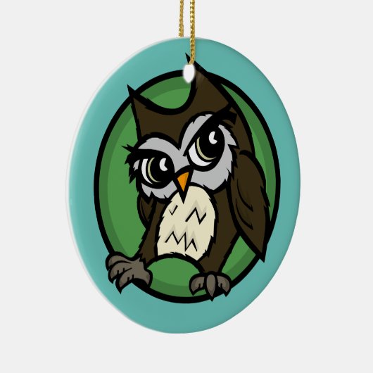 UITEINDELIJKE OWL ROUND CERAMIC CHRISTMAS HOLIDAY  KERAMISCH ORNAMENT (Rechts)