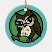 UITEINDELIJKE OWL ROUND CERAMIC CHRISTMAS HOLIDAY  KERAMISCH ORNAMENT (Voorkant)