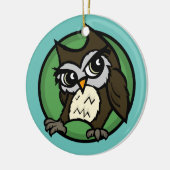 UITEINDELIJKE OWL ROUND CERAMIC CHRISTMAS HOLIDAY  KERAMISCH ORNAMENT (Links)