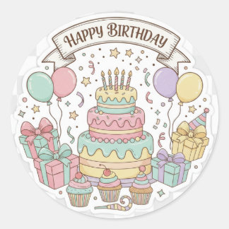 Uiteindelijke verjaardagsviering: Cake, Cadeaus & Ronde Sticker