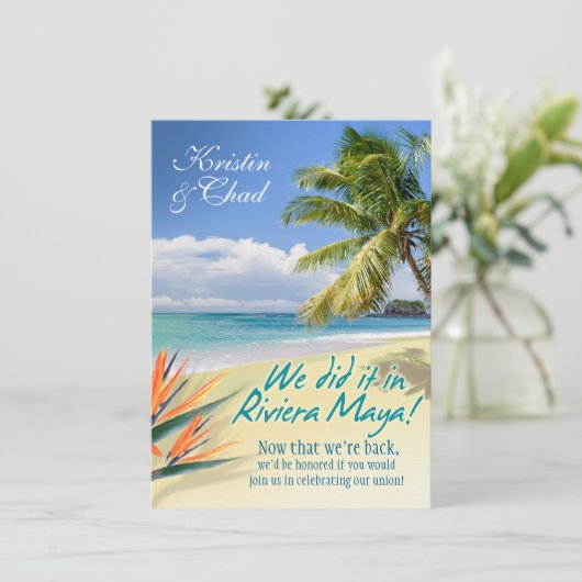 UITEINDELIJKE WEEFSELS (Riviera Maya) bruiloft Kaart (Staand voorkant)