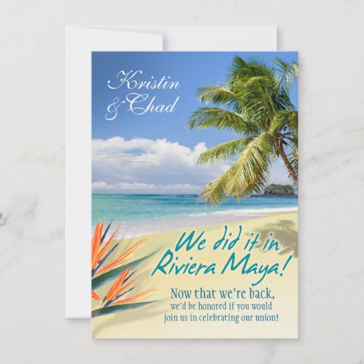 UITEINDELIJKE WEEFSELS (Riviera Maya) bruiloft Kaart (Voorkant)