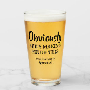 Uiteraard - Grappig Groomsman voorstel Glas