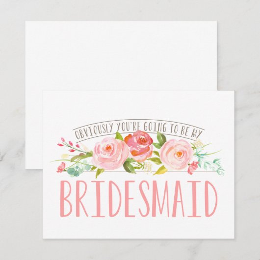 Uiteraard mijn bruidsmeisje Roos tuin Kaart (Voorkant / Achterkant)