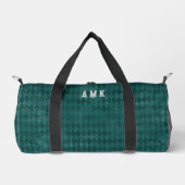  uiterlijk Blauwgroen Harlekijnmonogram Plunjezak (Voorkant)