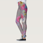 uiterlijk bloemenpatroon op grijs leggings (Links)