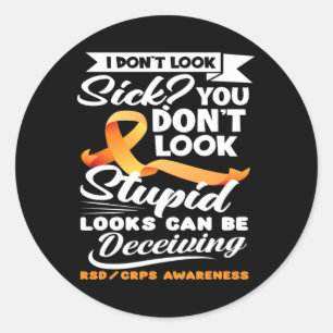 Uiterlijk kan worden misleiden Oranje lint RSD CRP Ronde Sticker