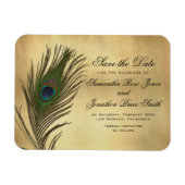  uiterlijk Peacock Feather Elegant Save the Date Magneet (Horizontaal)