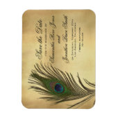 uiterlijk Peacock Feather Elegant Save the Date Magneet (Verticaal)