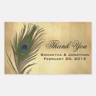  uiterlijk Peacock Feather Wedding Favor Labels