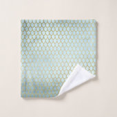 Uiterst Blauwgroen gouden zeemeerminnen Bad Handdoek (Wasdoekje)