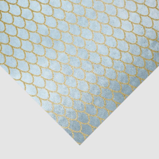 Uiterst Blauwgroen gouden zeemeerminnen Tissuepapier (Detail)