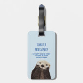Uiterst Geweldige Schattigee otterfoto Bagagelabel (Achterkant verticaal)