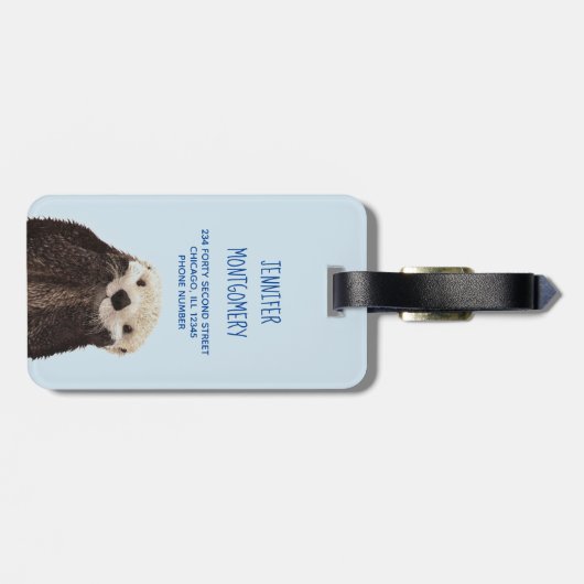 Uiterst Geweldige Schattigee otterfoto Bagagelabel (Achterkant horizontaal)