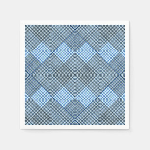Uiterst ingecheckte 2 tonen 04A blauw BG Servet
