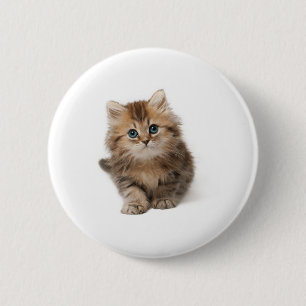 Uiterst klein bruin katje ronde button 5,7 cm