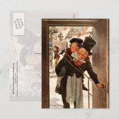 Uiterst klein Tim en Loodje Cratchit op de Dag van Feestdagenkaart (Voorkant / Achterkant)