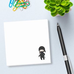 Uiterst kleine Holding Ninja die Ster werpen Post-it® Notes