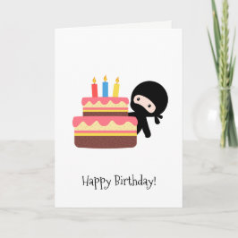 Uiterst kleine Ninja achter de Cake van de Kaart